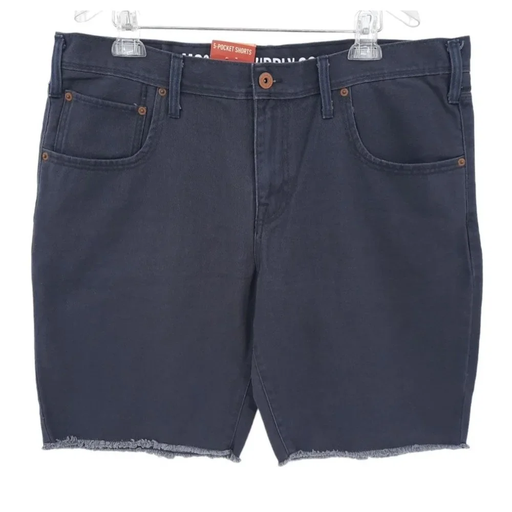 NEW Mossimo Solid Gray 5-Pocket Shorts Size W40 Slim Straight Denim Cut Off Hem
